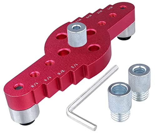 Treki Guida per la foratura del legno 2-in-1 Jig di Pergabbia Tornilone Verticale Localizzazione di Fori in Legno con Anello di perforazione Dowel Drill Guida per Lavoro Posizionatore di Jig di