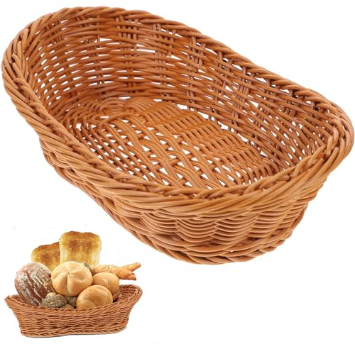 Juwacoo Cestino Ovale in Rattan Tessuto per Pane e Frutta, Cesto Porta in Vimini, Cestello di Fermentazione e Lievitazione
