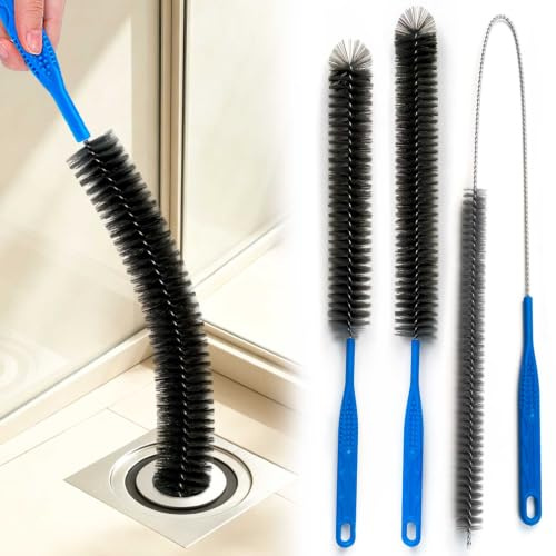 Flexible Cleaning Tool,Bendable Sewer Drain Brush, Long Pipe Cleaner for Home Kitchen Sink, Shower and Tub Hair Clogs