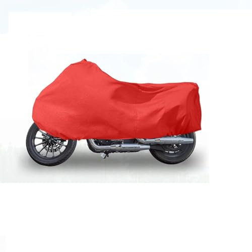 Motorrad Abdeckplane,Motorradabdeckung Motorradabdeckung, elastisches Stretch-Gewebe, for den Innenbereich, universell, langlebig, Staub, Schmutz, Sonne, Schnee (Color : Red, Size : M 160-180cm)