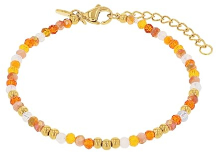 NOELANI Armband Edelstahl Damen Armschmuck, mit Glasperle, 16+3 cm, Gold, nein, Kommt in Schmuck Geschenk Box, 2037925
