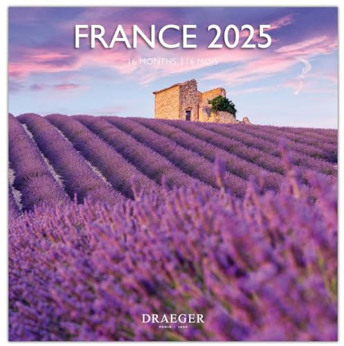 DRAEGER PARIS 1886 - Großer Wandkalender 29 x 29 cm 2025 – 7 Sprachen – September 2024 bis Dezember 2025 – 12 Fotos in verschiedenen Themen erhältlich – Frankreich – Note Termine, Geburtstage
