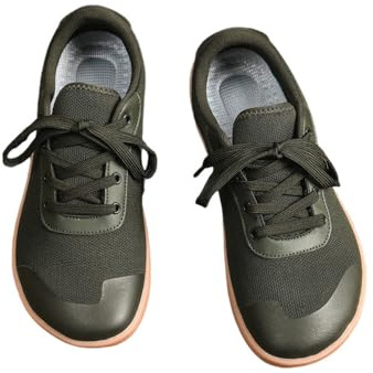 Treer Wide Barefoot Shoes for Men Women, Wide Toe Box Walking Trainers for Outdoor Trail Running Gym Minimalist Casual Zero Drop Shoes, Lightweight Breathable Army Green