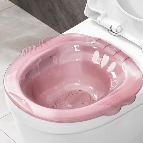 SITZ BAD POST JETUM, über der Toilette SITZ BAD für Hämorrhoiden, Anti-Overflow SITZ BAD, SITZ BAD für Toilette für Hämorrhoiden nach der Geburt Privatpflege (Pink)
