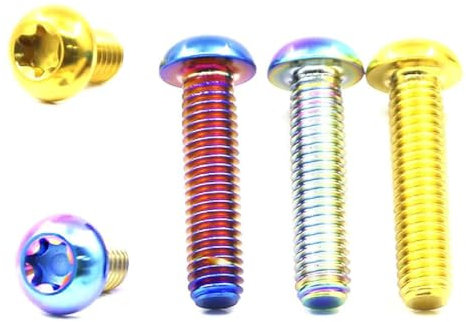 Vis Torx à tête demi-ronde en alliage de titane, boulons colorés, 1 pièce, noir, M6x15