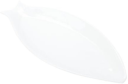 PRETYZOOM Fish-Shaped Steamed Fish Plate Decorative Fish Tray White Platter for Household Use and Serving Food Stylish Way for Hotel and Restaurant Settings