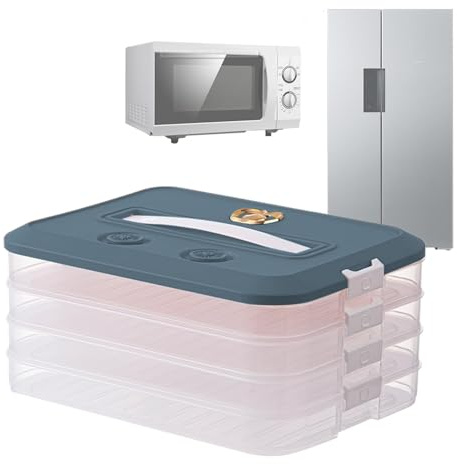 Huehkir Aufschnittboxen für Kühlschrank mit 4 Lagen, Kühlschrank Organizer mit Deckel für Wurst Aufbewahrung und Organisation in der Küche