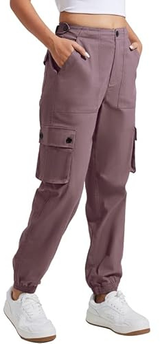 Pioneer Camp Cargohose Damen Lang Wanderhose für Frauen Strapazierfähig Cargo Hosen Verstellbarer Bund Outdoor Jogginghosen mit 6 Taschen