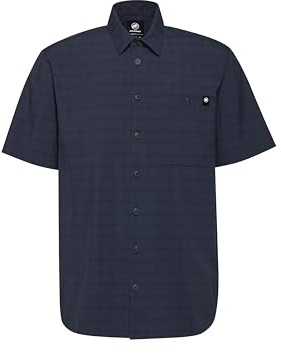 Mammut Lenni Shirt Men | Outdoor Clothing for Hiking, With Sun Protection | Marine-Black, L