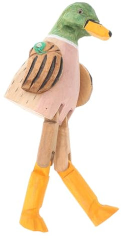 TOGEVAL Holzfigur Dekoration Handgefertigte Bunte Enten-skulptur Für Stilvolle Wohnräume Für Schreibtische Und Kreative