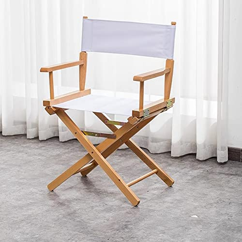 Tragbarer klappbarer Regiestuhl, 61 cm, Make-up-Hocker für Künstler, großer Friseurstuhl aus Holz mit Rückenlehne aus Segeltuch, ideal für Salon und Außenbereich (Größe: 44 cm-A)
