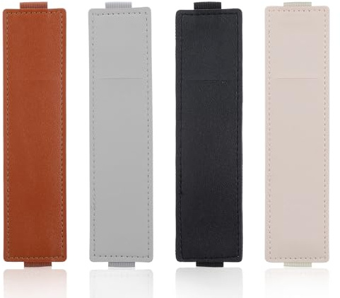 Tyqour 4Pcs Elastic Pen Holder for Notebook, Adjustable Band Pencil Holder, PU Leather Pen Sleeve Pouch Case for Hardcover Journals, Bible, Notebook, Planners, Binders and Books