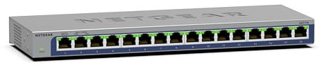 NETGEAR Switch Gigabit a 16 porte, Switch Ethernet GS116V3 - Montaggio desktop o a parete e garanzia limitata a vita