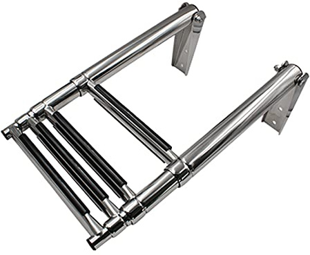 OZBMA Échelle télescopique pour Bateau, échelle de Bain Pliante, échelle Extensible en Acier Inoxydable pour Quai/Ponton/Navire, Charge : 300 kg ()