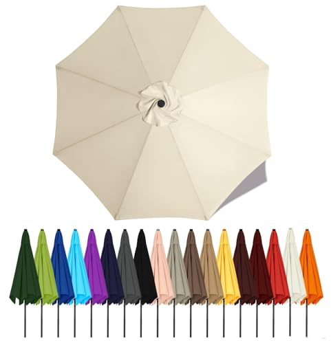 Toldo De Recambio De Sombrilla Cubierta De Repuesto Para Parasol, 2m 2.3m 2.5m 2.7m 2.8m 3m 3.5m 4m 6 Y 8 Varillas Sombrilla En Voladizo para Jardín Patio Piscina Terrazas(Cream white,2.8m - 8Ribs)