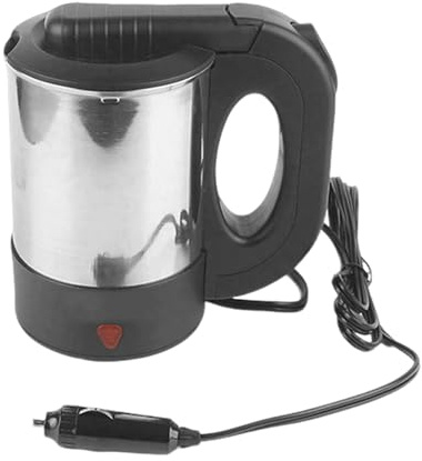 Tokenhigh 12V Electric Car Kettle, 500ml Portable Car Truck Kettle for Caravan Van, Travel Kettle Water Heater with Auto Shut off and Cigarette Lighter Socket for Outdoor Hiking Camping (12V)