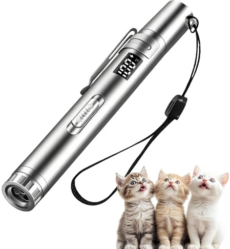 hautllaif Interactive Cat Toy, 7 in 1 Rechargeable LED | 7 in 1 Interactive Design with USB Rechargeable LED Pointer, Keeps Indoor Cats Active and Engaged