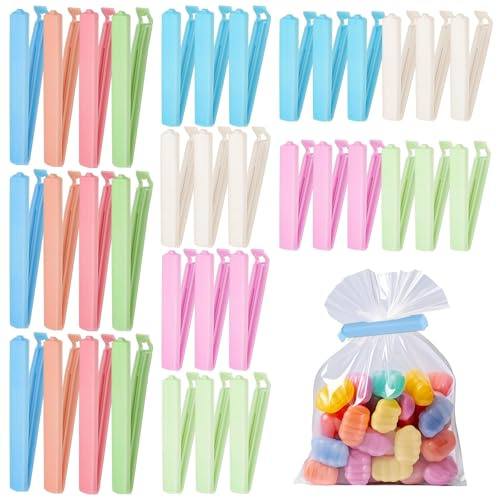 Clip di Chiusura Alimenti 36 Pezzi Clip Sacchetti plastica 6/8/11 cm Ferma Sacchetti Colorati riutilizzabili Tenuta Alimentare per Cucina casa Ufficio Campeggio Picnic Multicolore
