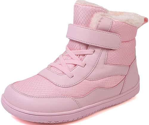 HSNA Botas de Invierno para Niños Niñas Botas Forro Cálido Impermeables Antideslizantes, (A008 Rosa 35 EU)