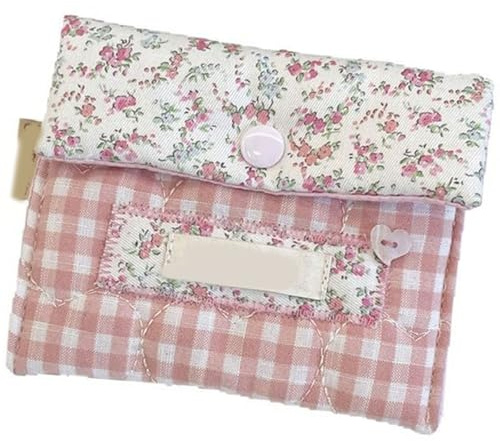 Stage De Serviette Hygiénique De Cosmétique en Tissu Floral avec Boutons-Ciel Cloure Travel Friendly Napkin Makeup Organized pour Femmes Sacs D'époque Portables