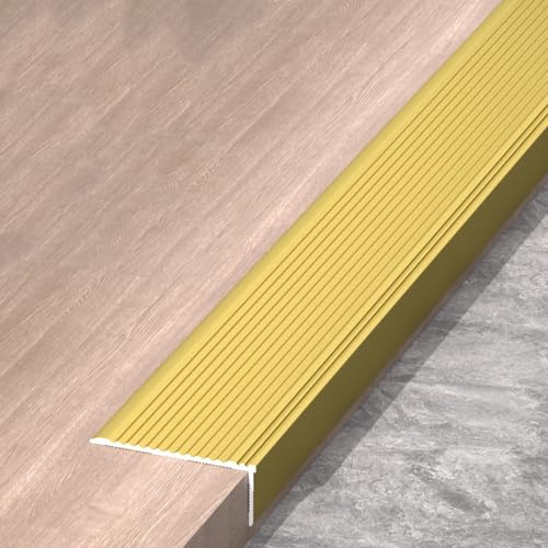 3PCS L Molding Aluminum Wall Corner Trim, Edging Protector Wall Guard Wall Door Frame Cabinet Baseboard Protection, 90 Cm(Gold,5 * 3cm)