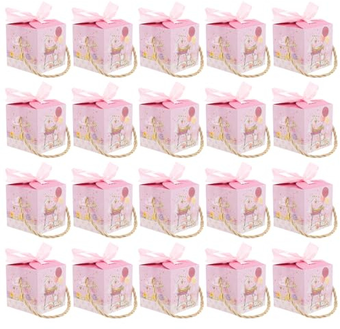 MOTHNUR 20 Stück Karton Geschenkboxen Rosa aus Pappe Partydekoration und Geschenkverpackung für Shower Party und Kindergeburtstag