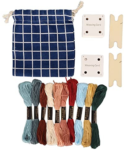 ANKROYU Webkarten-Set, 30-teilig, Holztafelkarten mit Stickgarn, Shuttle, DIY-Bastelset für Anfänger und Erwachsene, Herstellung von Schals, Wandteppichen, Wanddekorationen