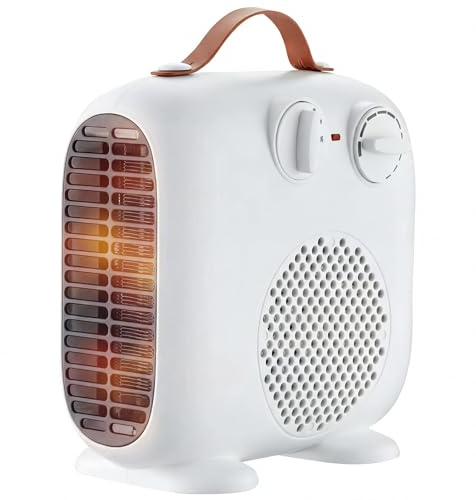 BioAura Klein Heizlüfter 2000W, Elektroheizkörper Leiser Energiesparend Heater für Innenräume Badezimmer Room Heizgerät