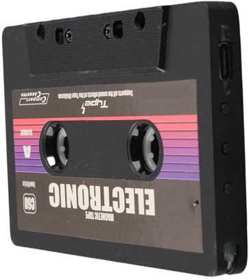 Leftwei Kassettadapter, Trådlös Bilstereokassett Till Adapter med Inspelningsfunktion och 32 GB Minneskortstöd, Perfekt för Smartphone, MP3-spelare och CD-spelare