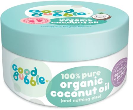 Good Bubble Organic Baby Coconut Oil (185g) - Dry Skin, Hair & Scalp | Gentle Baby Massage Oil, For Skin & Hair, Soothes Dry Skin and Sensitive Scalps