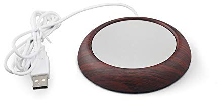 1Pcs Portable USB Electric Cup Warmer Wood/Marbled Color Tea Coffee Beverage Heating Pad Mat Keep Drink Warm Heater Mugs Coaster,Deepwoodgrain