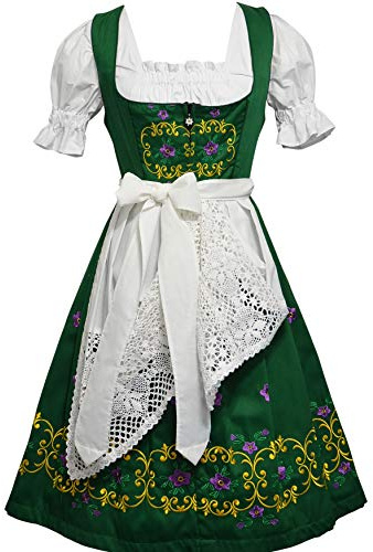 Dirndl Trachten Haus 3-Piece Long German Party Oktoberfest Dress (8)