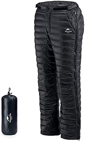 Naturehike Winter Dicke Daunenhose Schnee Skifahren Thermische Hitze Heißer Outdoor Winddichte Daunenhose (Schwarz L)