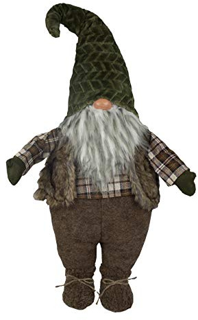 Tata Home Gnomo Verde con Gambe Fermaporta in Tessuto Decorazione Natatizia Alto 85 cm Dis.6