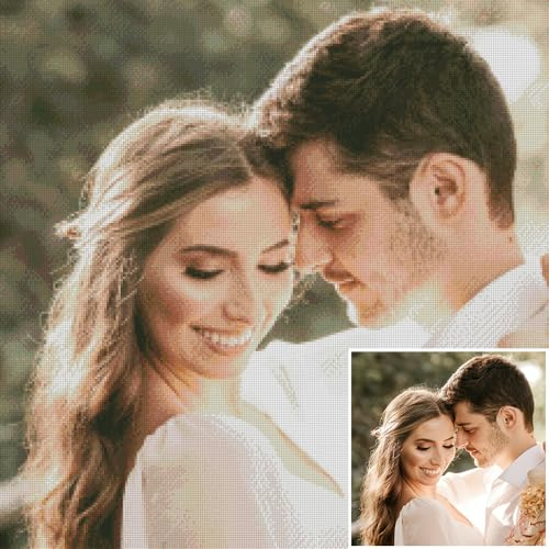 LMQJDZ Diamond Painting Personalisiert Bilder Eigenes Foto, Benutzerdefinierte Design 5D Diamond Painting Set für Erwachsene Kinder, DIY Privates Bild Geschenke für Home Decor, Runder Diamant 30x30cm