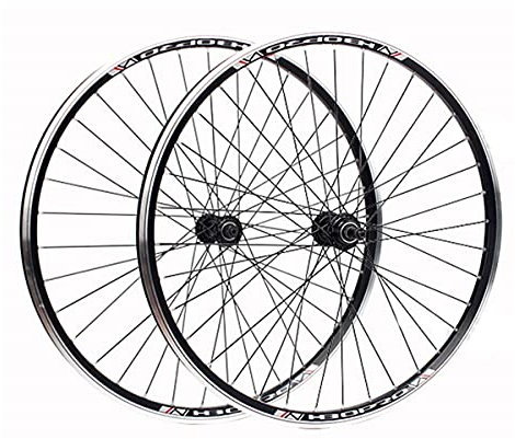 QHYRZE Faltbares Fahrrad Laufradsatz 24/20 Zoll 406/451 BMX Felge V Bremse Schnellspanner Nabe Für 6 7 8 Geschwindigkeit Schraub Flywheel (Color : Black hub, Size : 24inch)