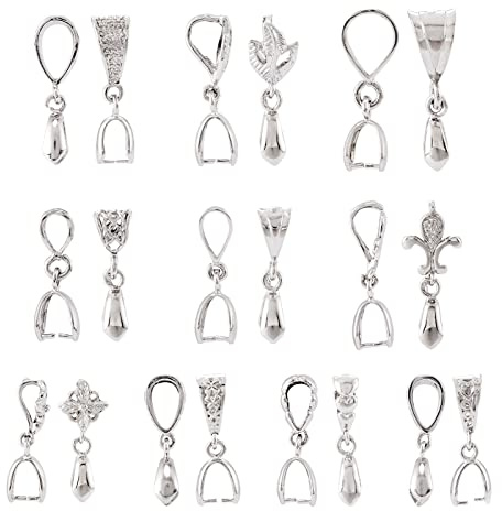 PandaHall 40 Stück Messing Eispickel Pinch Bails Pinch Clip Bail Clasp Anhänger Verbinder für DIY Halskette Anhänger Schmuck Handwerk Herstellung