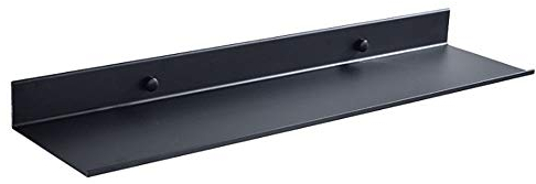 AJINGELA An der Wand Montiert Schwimmend Metall Regal Ledge, Schwarz Badezimmer Wandhalterung Platzeinsparung Rostfest Extra Stark Schwebendes Lagerregal (40cm)