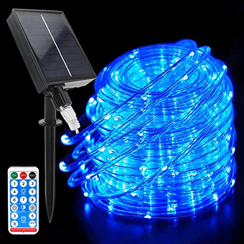Acxilexy Solar Lichterkette, 22M 200 LEDs Wasserdicht Flexible Solar Lichtschlauch, LED Schlauch Lichterkette PVC Rope mit 8 Beleuchtungsmodi für Aussen, Innen, Party und Weihnachten Deko