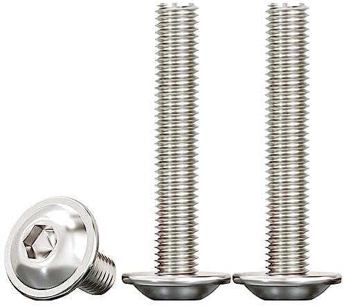 Drenky Linsenkopfschraube mit Flansch, M6 x 40 mm, Maschinenschraube, Edelstahl A2 V2A, Vollgewinde, 20 Stück