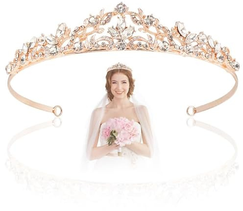 Cristal Couronne de Mariage et Diadème Femme - Princesse Adulte, Reine pour Anniversaire, Bal de Promo