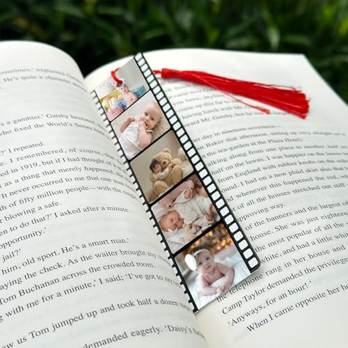Lesezeichen Personalisiert mit Foto und Text Bookmark mit Quasten für Damen Herren Weihnachten Geburtstagsgeschenk