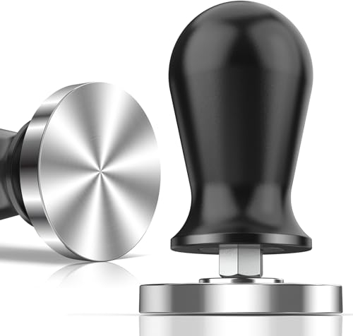 Coffee Tamper, 58mm Espresso Tamper, 304 Stainless Steel Ground Tamper with Spring Loaded