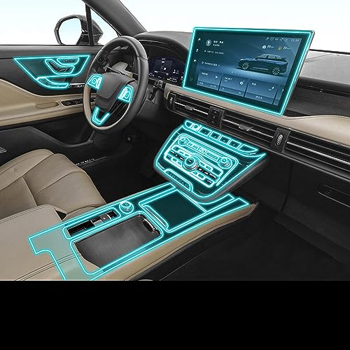 PACSCI Autoinnenaufkleber Zentralsteuerung Tür Luft Armaturenbrett Getriebe Lenkradverkleidung, TPU für Volvo S90 transparente Schutzfolie