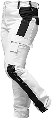 strongAnt Damen Arbeitshose komplett Stretch für Frauen Bundhose mit Kniepolstertaschen Schwarz Grau Weiß Pink