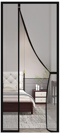 105x215cm MagnéTique Moustiquaire, Ultra Fine，Magnétique Fermeture Automatique Rideau Porte Anti Insectes pour Couloirs, Portes, Patio-Marron,noir