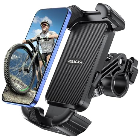 Miracase Handyhalterung Fahrrad, Handyhalter Motorrad - 2024 360° Lenker Halter für iPhone 15 14 Pro Max Plus, SE, 13 12 Pro Max Mini, 11 Pro Max, Xs, XR, X, 8, 7, Samsung S23 S22, Smartphone