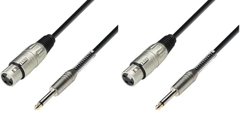 Adam Hall Cables 3 STAR MFP 0300 Mikrofonkabel XLR female auf 6,3mm Klinke mono 3 m (Packung mit 2)