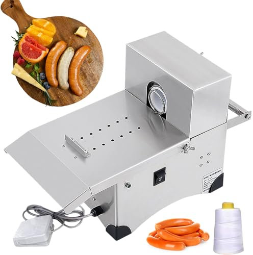 Sausage Tying Machine -Automated Sausage Tying Equipment, Electric Sausage Stuffer Accessories with Foot Switch, 304 Stainless Steel, Adjustable Length, Two Modes,Max Diameter 50mm,220V