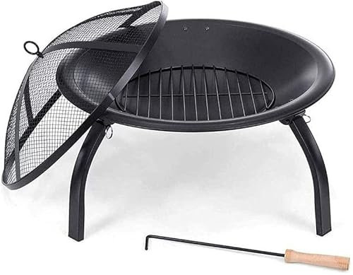 NOALED Gas-Feuerstelle für den Außenbereich, tragbare Heizung, Feuerstelle mit 56 cm Durchmesser, für den Garten, Camping-Kohlebecken, Lagerfeuer, Herd, Grill für den Innenhof